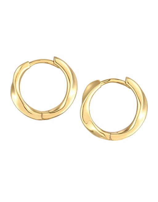 DESIGN - Orecchini a cerchio spessi color oro con design attorcigliato