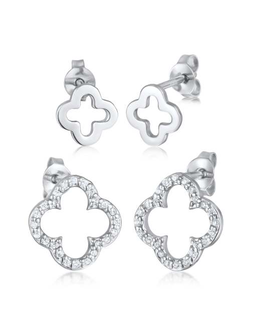 Elli Set Di Orecchini In Argento 925 – Triangolo, Sfera E Cerchio, Gioielli Geometrici Basic Per Donna, Regalo Con Certificato Di Autenticità