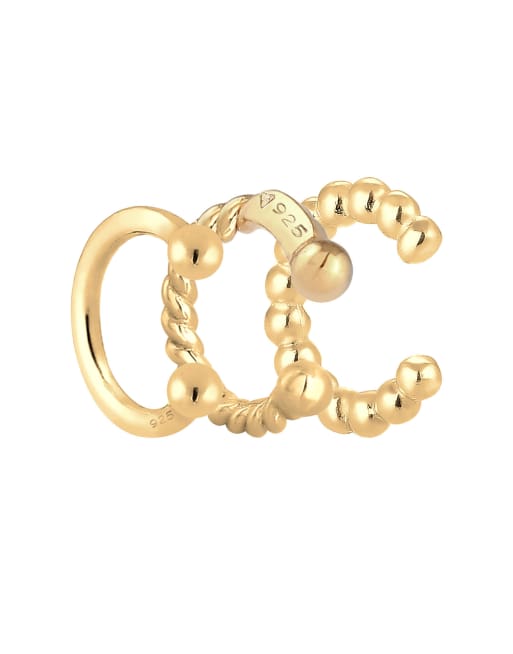 Elli Set Di Earcuff In Argento 925 Per Donna: Gioielli Da Orecchio Design Geometrico, Moda Moderna E Senza Foro - 2