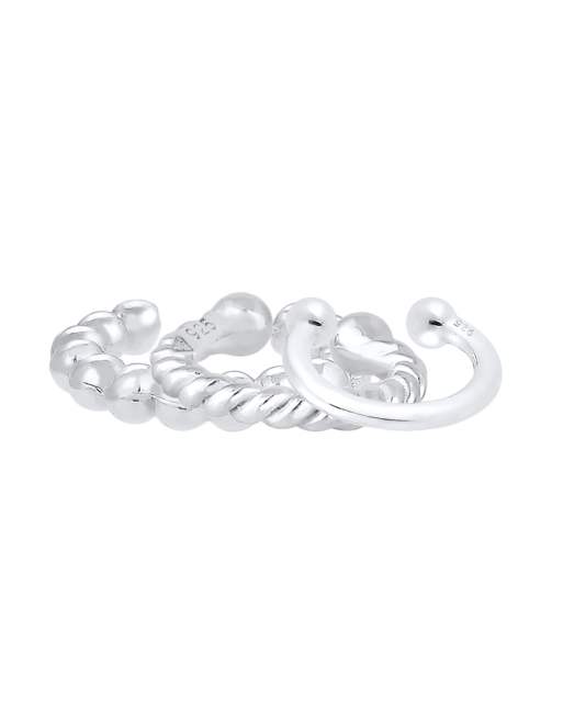 Elli Orecchini a cerchio Earcuff Set Basic Blogger Trend Argento 925
