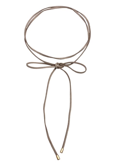 Elli Necklace ladies choker bow tie trend blogger with suede black in 925 sterling silver in grey - view 1