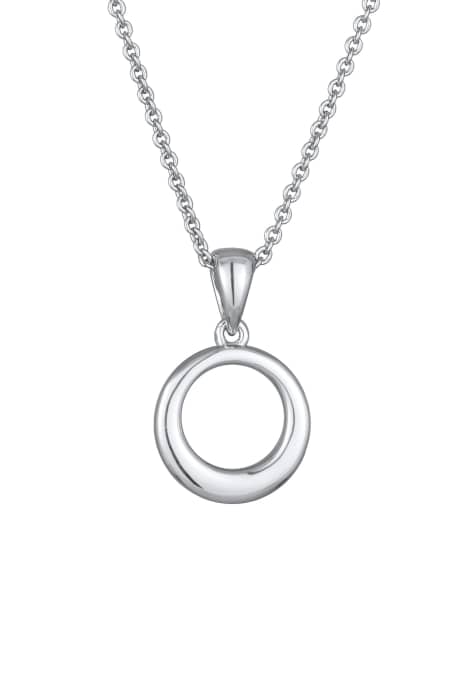 Elli Necklace ladies circle pendant round geo gold coloured with crystals in silver - view 1