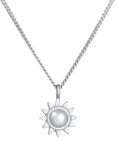 Elli Necklace ladies sun pendant summer in 925 sterling silver gold plated in silver - view 1