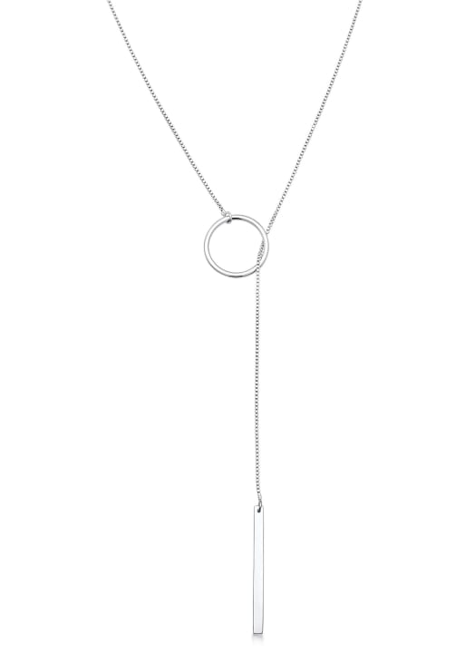 Elli Necklace ladies y-chain circle rod geo in 925 sterling silver in silver