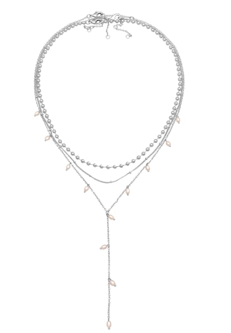 Elli Necklace y-kette layer kugel perlen design silberfarben 3er set in silver - view 1