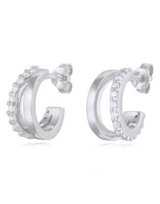 Elli - Ohrringe aus 925er Sterlingsilber mit Zirkoniastein in Diamantschliff