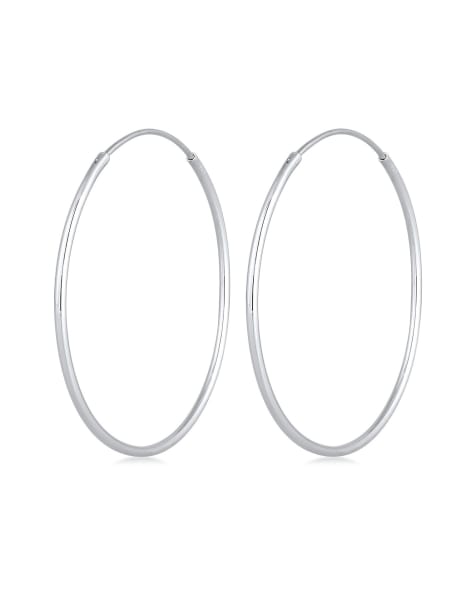 Elli - Oorringen in eenvoudig klassiek ontwerp van 925 sterling zilver in zilver - view 1