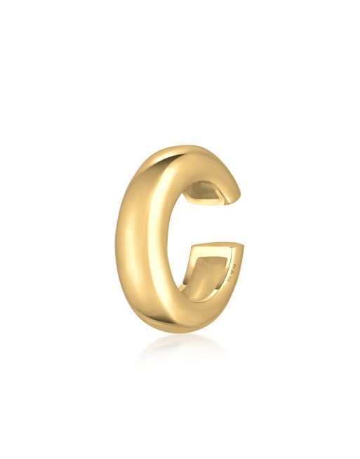 Elli - Orecchino da donna ear cuff modello minimal spesso in argento sterling 925 color oro