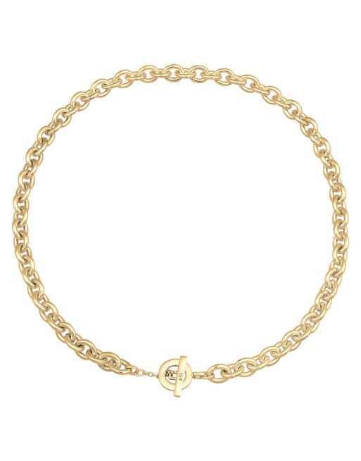 Elli – Rhodinierte Basic-Damenhalskette in 925er-Sterlingsilber mit groben Gliedern in Gold