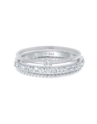 Elli - Ring aus 925er Sterlingsilber mit Kristallsteinen