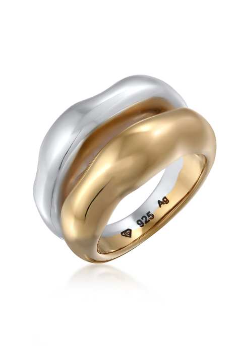 Elli Ring bandring 925 sterling silber vergoldet in bicolor - view 1