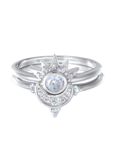 Elli Ring elli ring set with stones women star zirconia diamond cut white 925 sterling silver gold-plated summer / beach bico in silver - view 1