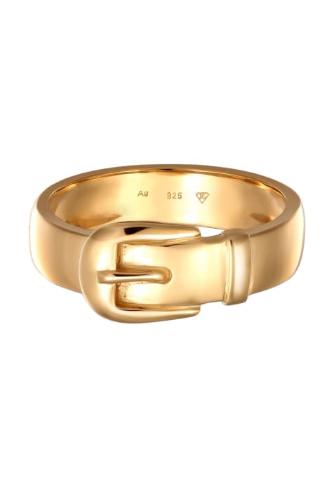 Elli Ring ladies belt buckle basic in 925 sterling silver in gold - view 1