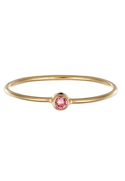 Elli Ring ladies solitaire stack filigree with crystals green in 925 sterling silver gold plated in rose - view 1