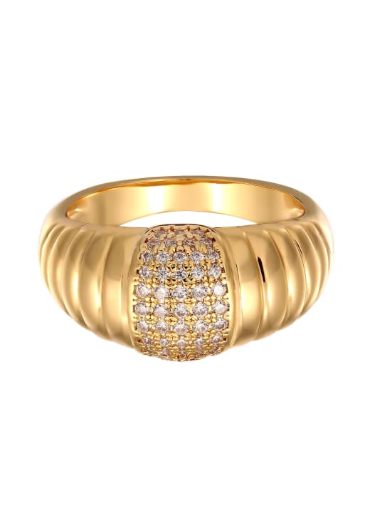 Elli Ring zirkonia statement goldfarben in gold