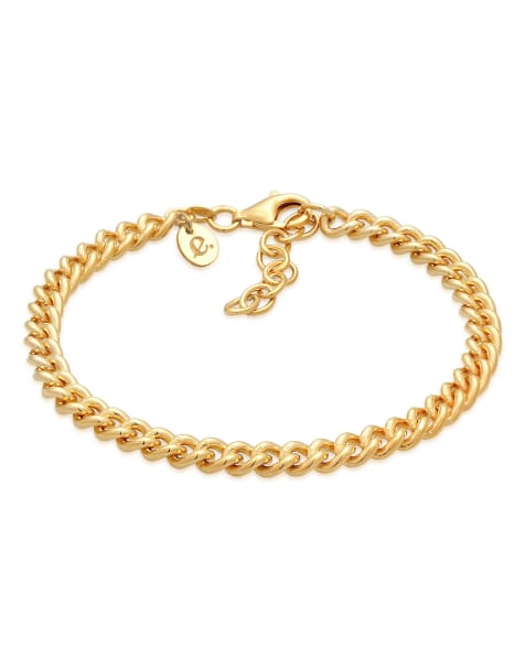 Elli – Robustes Basic-Damen-Armband aus 925er Sterlingsilber rhodiniert in Gold - view 1