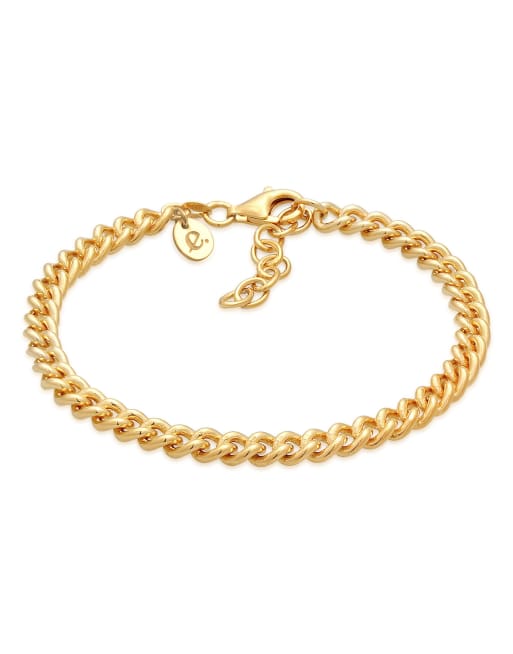 Elli – Robustes Basic-Damen-Armband aus 925er Sterlingsilber rhodiniert in Gold