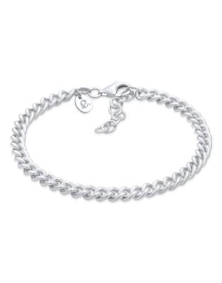 Elli - Robustes, schlichtes Damen-Armband aus silberfarbenem, rhodiniertem 925er Sterlingsilber