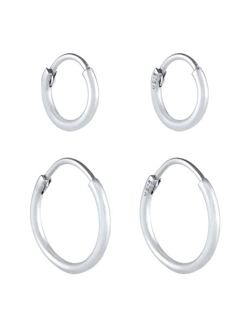 Elli – Set mit silberfarbenen Basic-Creolen aus 925er-Sterlingsilber
