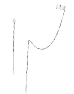 Elli - Set mit silberfarbenen Ohrklemmen aus 925er-Sterlingsilber für festliche Anlässe/Silvester