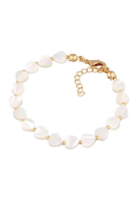 Elli shell heart pendant bracelet in gold - view 1