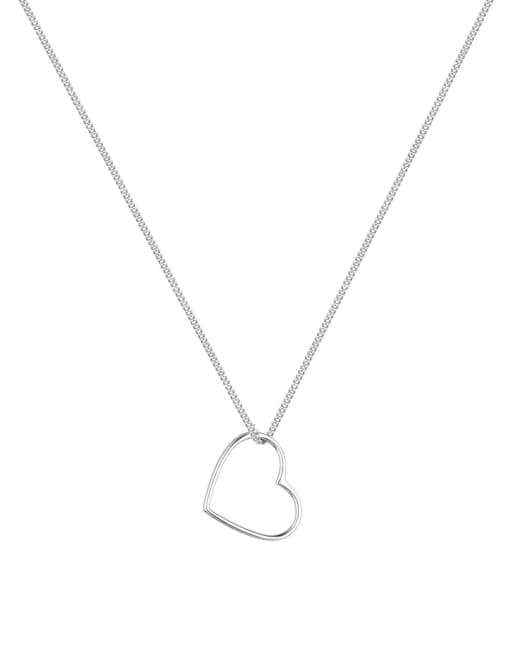 Elli – Silberfarbene Basic-Halskette aus 925er-Sterlingsilber mit Herzanhänger