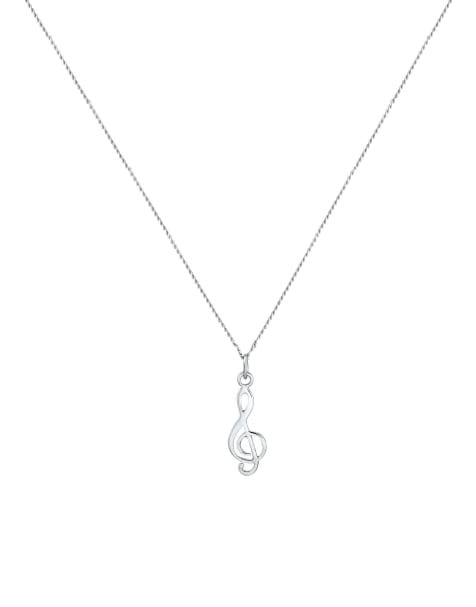 Elli – Silberfarbene Halskette aus 925er-Sterlingsilber mit Notenschlüsselanhänger - view 1