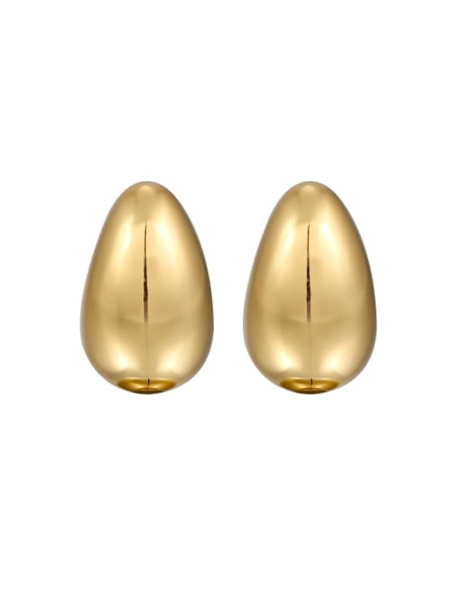 Elli – Tropfenförmige, klobige Damen-Ohrstecker in Gold-Optik aus 925er Sterlingsilber mit Vergoldung