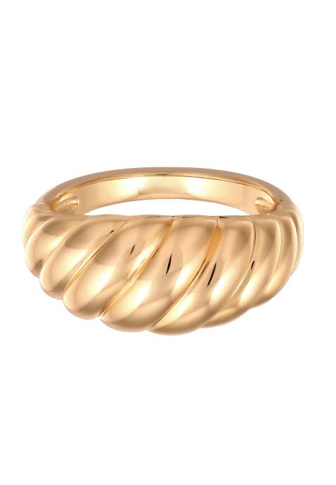 Elli twisted chunky ring in gold - view 1