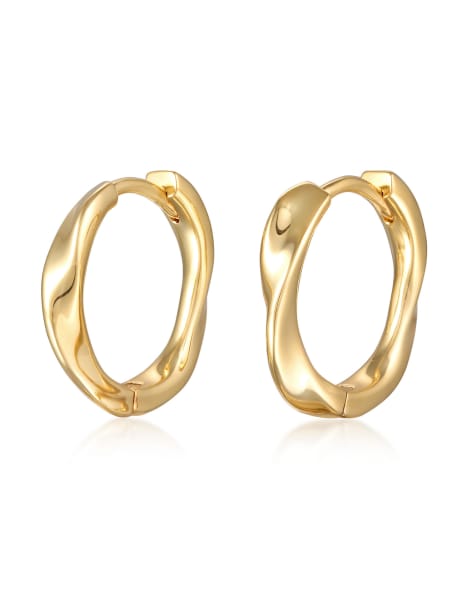 Elli – Verdrehte Damen-Creolen in Gold - view 1