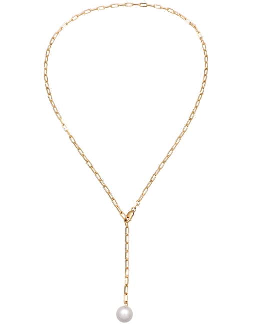 Elli – Y-Kette aus vergoldetem 925er-Sterlingsilber mit Kunstperle