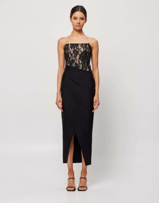 Elliatt Carsyn strapless midi dress in black
