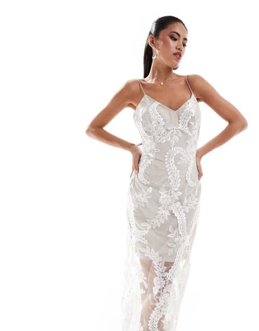 Elliatt Paulette Embroidered Dress in ivory