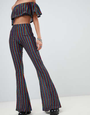 glitter stripe pants