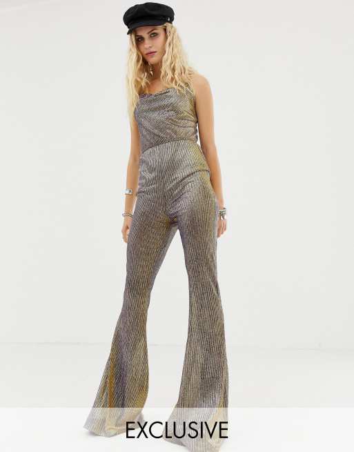 Glitter store flared jumpsuit