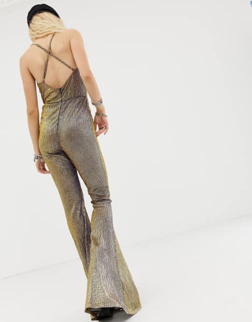 Glitter best sale flared jumpsuit