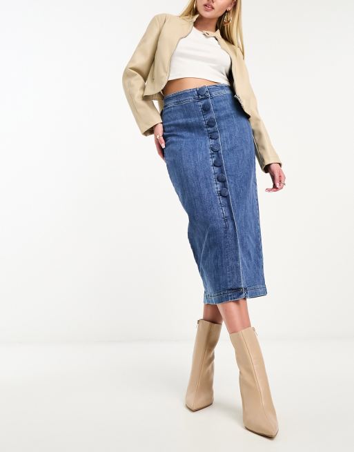 Elvi hot sale denim skirt