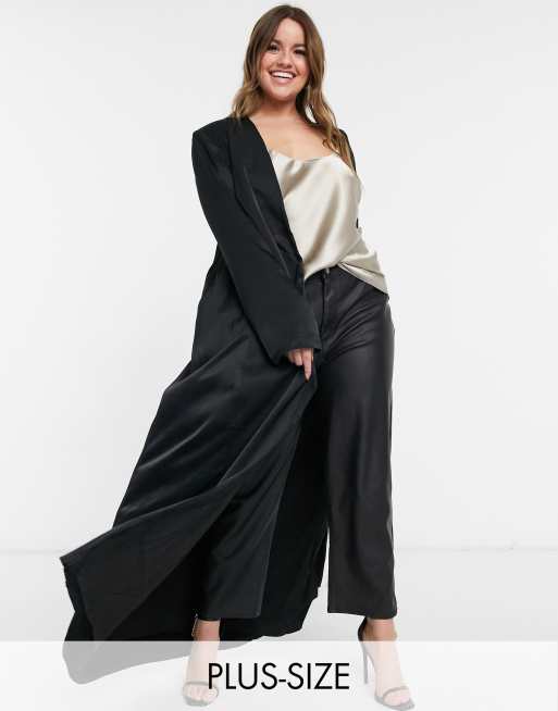 Elvi X Hayley Hasselhoff sateen duster jacket in ASOS