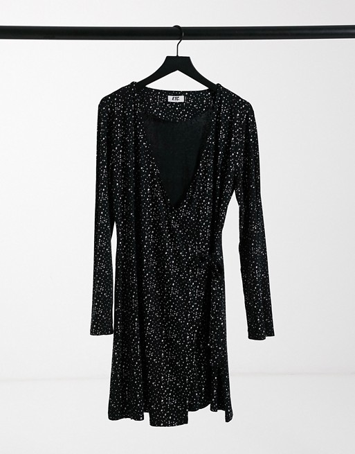 Elvi shimmer dress in black