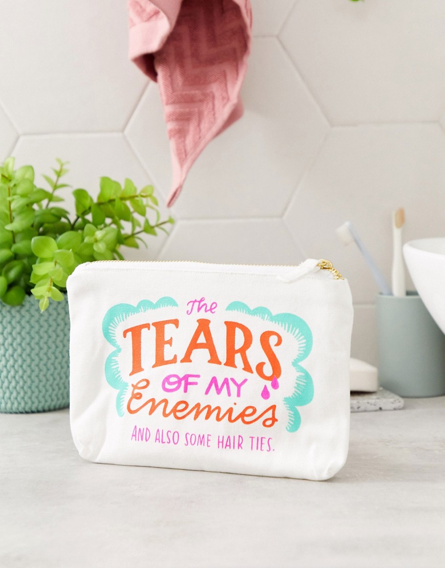 Emily McDowell tears of my enemies canvas pouch-Multi