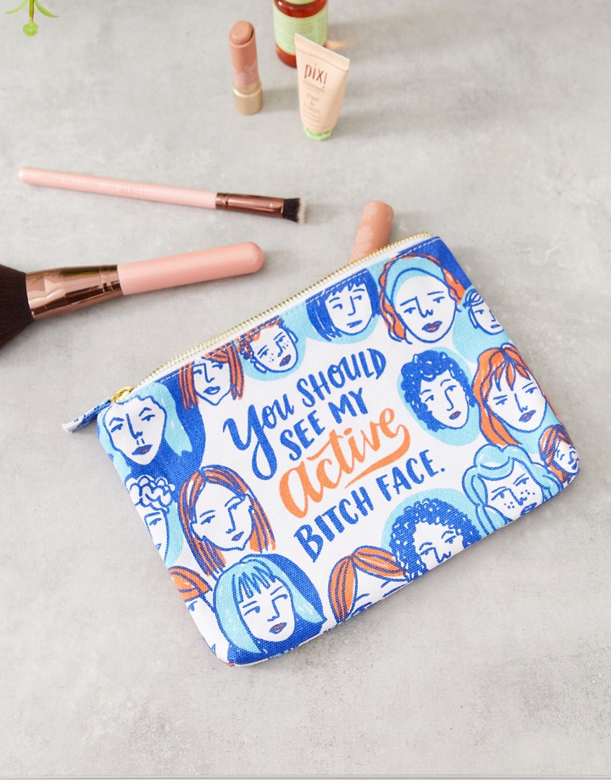 Emily McDowell you should see my active bitch face canvas pouch-Multi