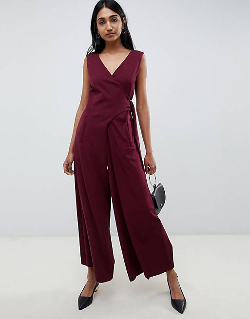 Emme Glamour Wrap Jumpsuit with Wide Leg | ASOS