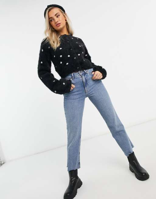 Emory Park 90 s cardigan in fluffy spot co ord