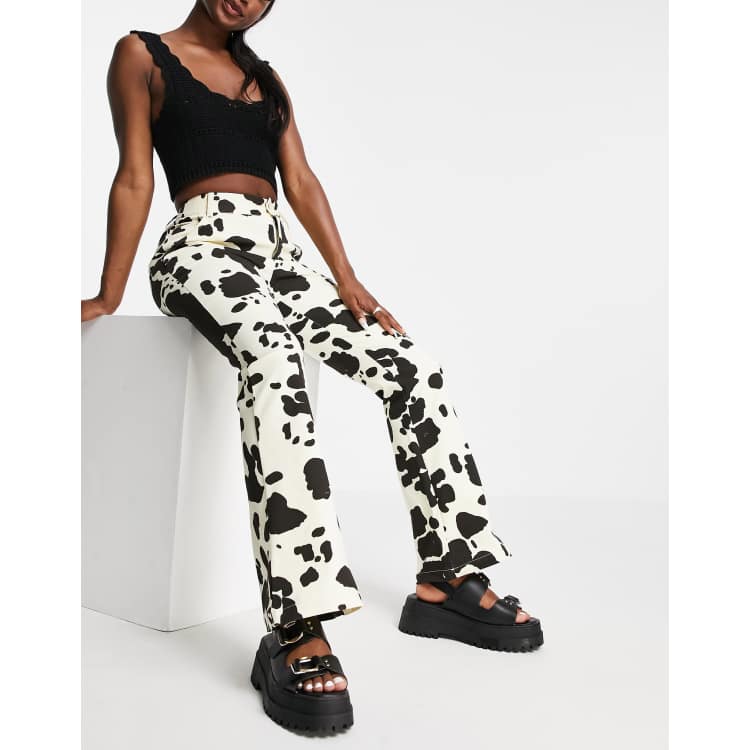 Cow print trousers discount