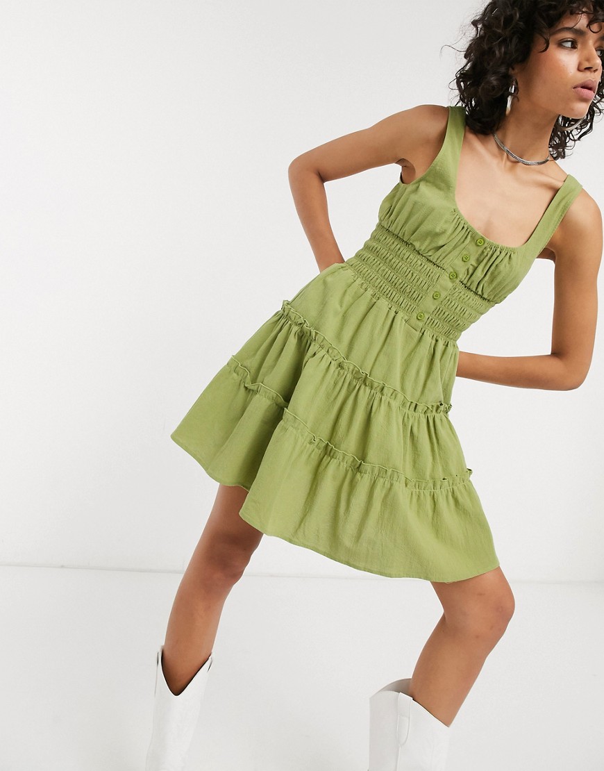 Emory Park - Aangerimpelde cami-jurk-Groen