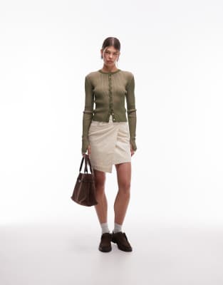 Emory Park Button Up Henley Top In Green