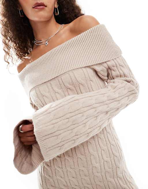 Thick Knitting Strapless Shoulder Off Shoulder Sweaters Thick Knitting Strapless Shoulder Off Shoulder Sweaters
