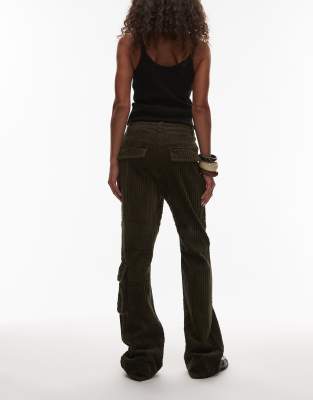 Emory Park Corduroy Straight Leg Cargo Pants In Black