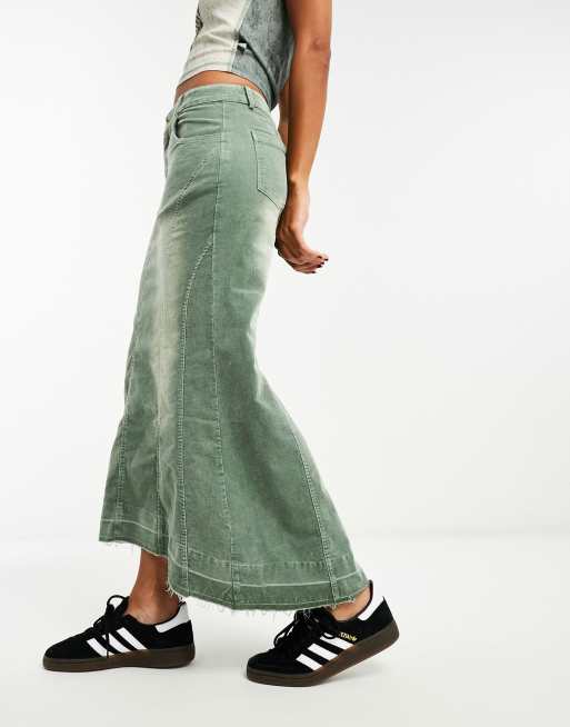 Olive green cheap skirts jeans