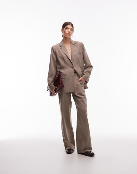 Emory Park – Elegante Hose in hellem Kastanienbraun mit weitem Bein, Kombiteil - view 1